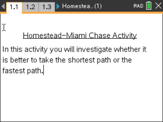 Homestead-Miami Chase Activity