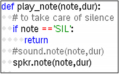 Python code to play sounds.